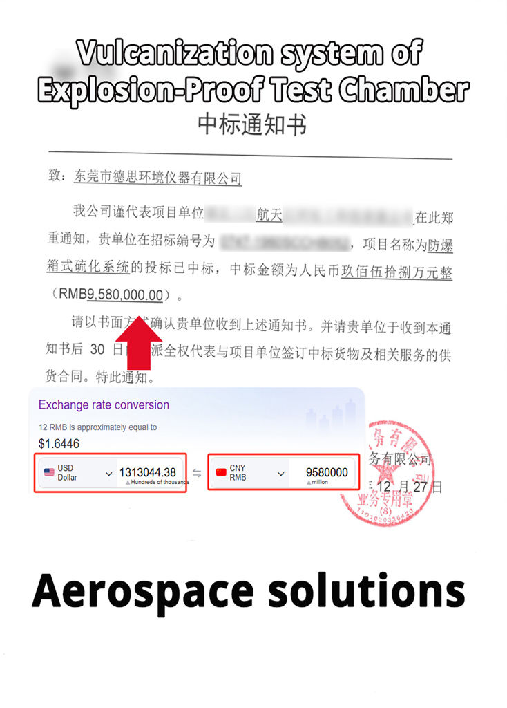 Vulcanization system of explosion-proof test chamber