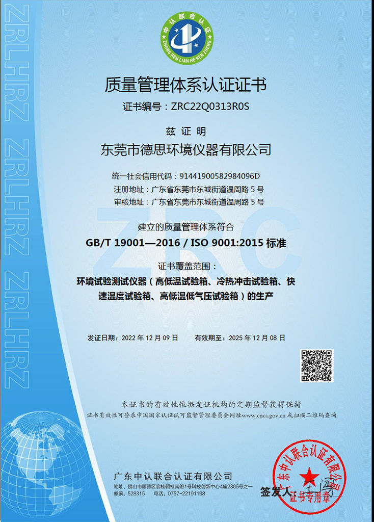 ISO Quality Management System Certification